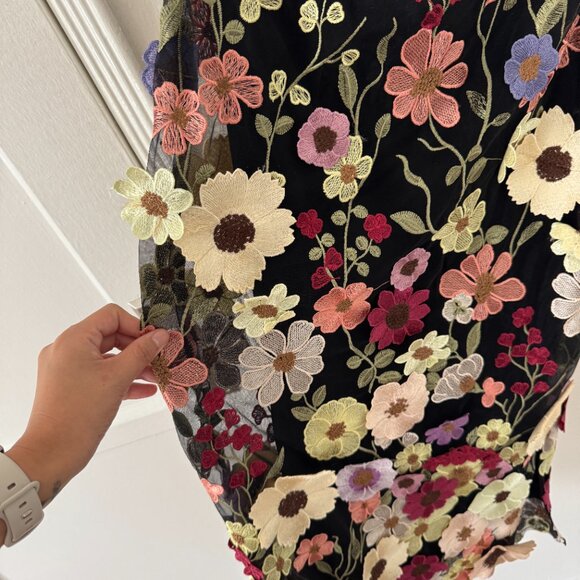 Lulu's Black Floral Midi Dress - Picture 8 of 13